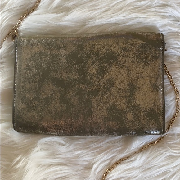 Street Level Metallic Envelope Detachable Chain Clutch Crossbody Evening Purse - Picture 3 of 5